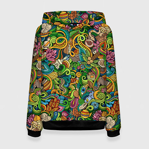 Женская толстовка Тибетский коллаж / 3D-Черный – фото 1