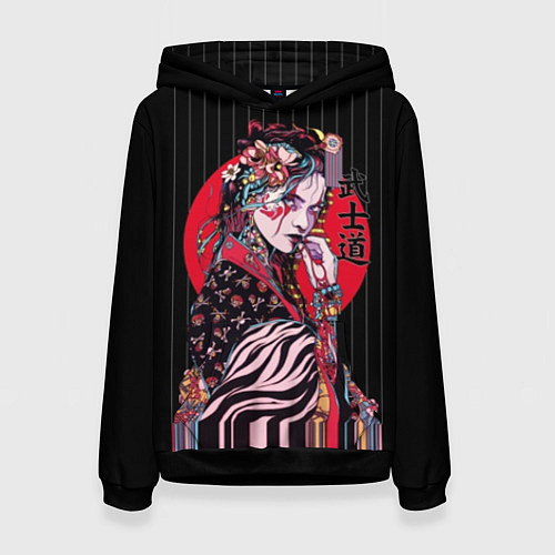 Женская толстовка Гейша / 3D-Черный – фото 1
