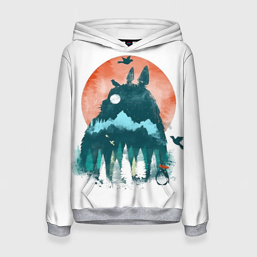 Женская толстовка Лесной Тоторо / 3D-Меланж – фото 1