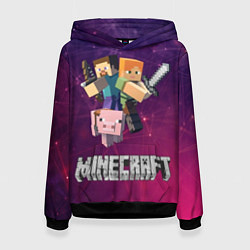 Толстовка-худи женская MINECRAFT, цвет: 3D-черный