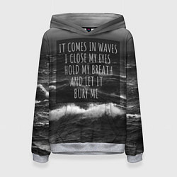 Толстовка-худи женская Bring Me The Horizon - it comes in waves, цвет: 3D-меланж