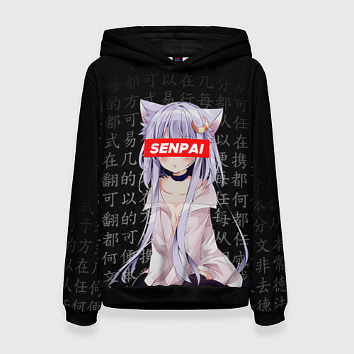 Женская толстовка SENPAI ANIME / 3D-Черный – фото 1