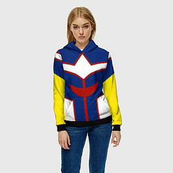 Толстовка-худи женская ALL MIGHT MY HERO ACADEMIA MHA МОЯ ГЕРОЙСКАЯ АКАДЕ, цвет: 3D-черный — фото 2