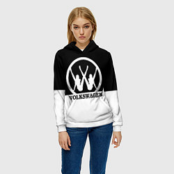 Толстовка-худи женская Volkswagen girls, цвет: 3D-белый — фото 2