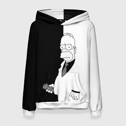 Женская толстовка Гомер Симпсон - в смокинге - black and white
