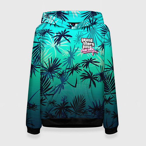 Женская толстовка GTA пальмы / 3D-Черный – фото 1