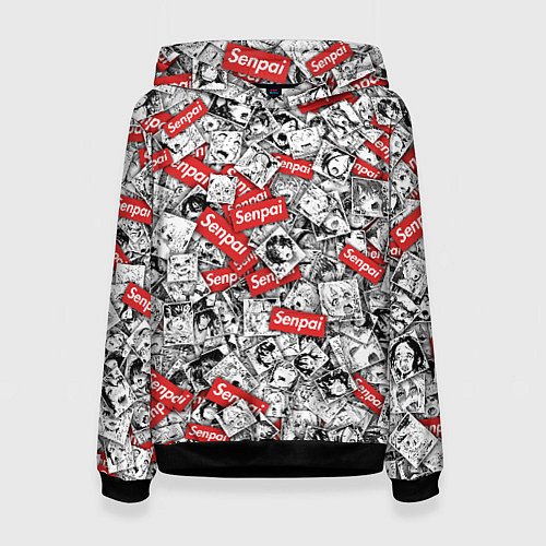 Женская толстовка Senpai x Ahegao / 3D-Черный – фото 1