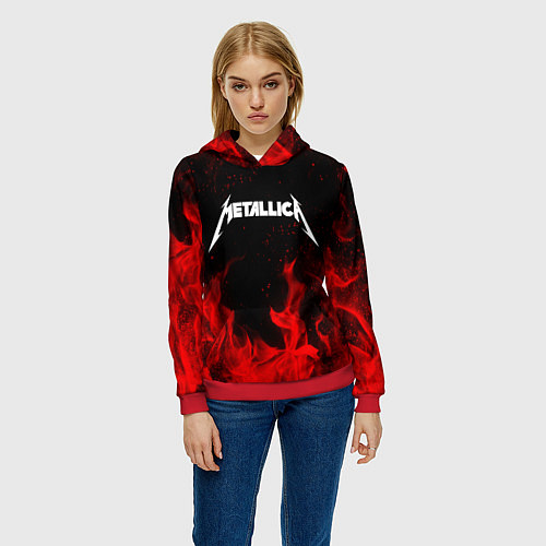 Женская толстовка METALLICA НА СПИНЕ / 3D-Красный – фото 3
