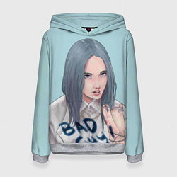 Толстовка-худи женская Billie Eilish: Bad Guy, цвет: 3D-меланж