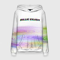 Толстовка-худи женская BILLIE EILISH: White Glitch, цвет: 3D-белый