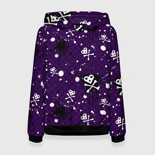 Женская толстовка Эмо 2007 фиолетовый фон / 3D-Черный – фото 1