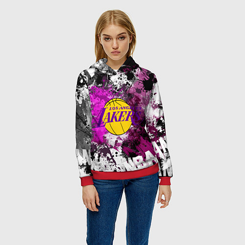 Женская толстовка Лос-Анджелес Лейкерс, Los Angeles Lakers / 3D-Красный – фото 3