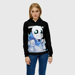 Толстовка-худи женская UNDERTALE, цвет: 3D-черный — фото 2
