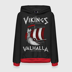 Толстовка-худи женская Vikings Valhalla, цвет: 3D-красный