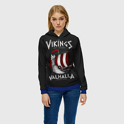 Толстовка-худи женская Vikings Valhalla, цвет: 3D-синий — фото 2