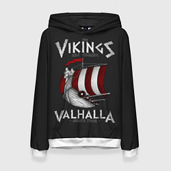 Толстовка-худи женская Vikings Valhalla, цвет: 3D-белый