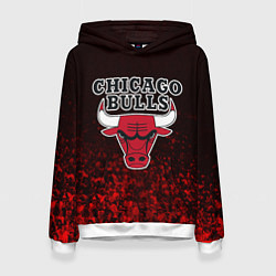 Толстовка-худи женская CHICAGO BULLS, цвет: 3D-белый