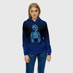 Толстовка-худи женская Знаки Зодиака Скорпион, цвет: 3D-синий — фото 2
