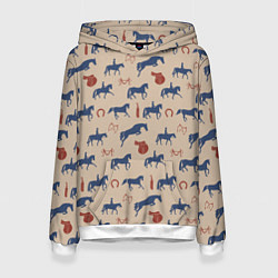 Толстовка-худи женская Кони, цвет: 3D-белый