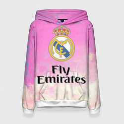 Толстовка-худи женская Реал Мадрид, цвет: 3D-белый
