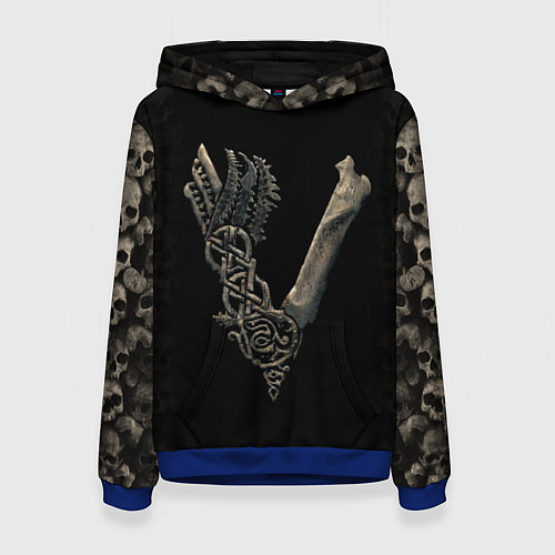 Женская толстовка Vikings bones logo / 3D-Синий – фото 1
