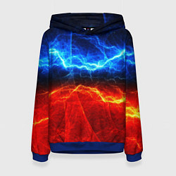 Толстовка-худи женская Лёд и огонь, цвет: 3D-синий
