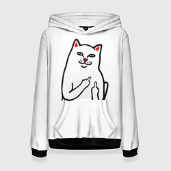 Толстовка-худи женская Meme Cat, цвет: 3D-черный