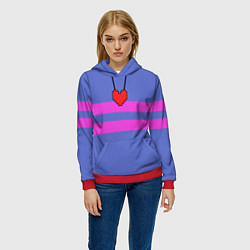 Толстовка-худи женская UNDERTALE FRISK ФРИСК, цвет: 3D-красный — фото 2