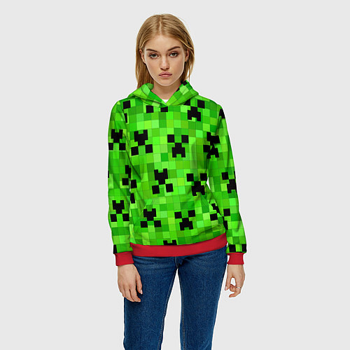 Женская толстовка MINECRAFT / 3D-Красный – фото 3