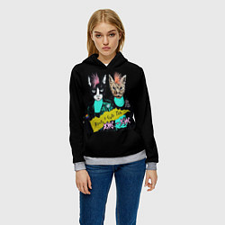 Толстовка-худи женская Кис-Кис, цвет: 3D-меланж — фото 2