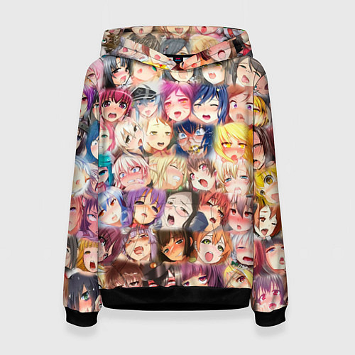 Женская толстовка Ахегао / 3D-Черный – фото 1