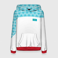 Толстовка-худи женская Казахстан Форма, цвет: 3D-красный