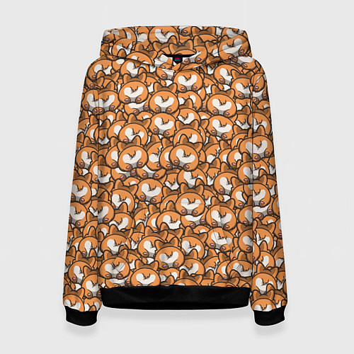 Женская толстовка Попки Корги / 3D-Черный – фото 1