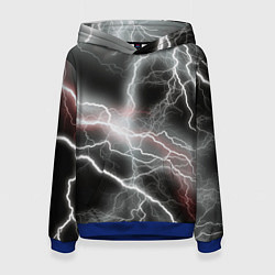Толстовка-худи женская Молния, цвет: 3D-синий