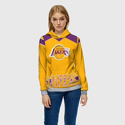 Толстовка-худи женская Los Angeles Lakers, цвет: 3D-меланж — фото 2