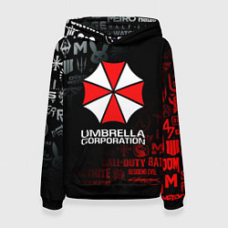 Толстовка-худи женская RESIDENT EVIL UMBRELLA CORP, цвет: 3D-черный