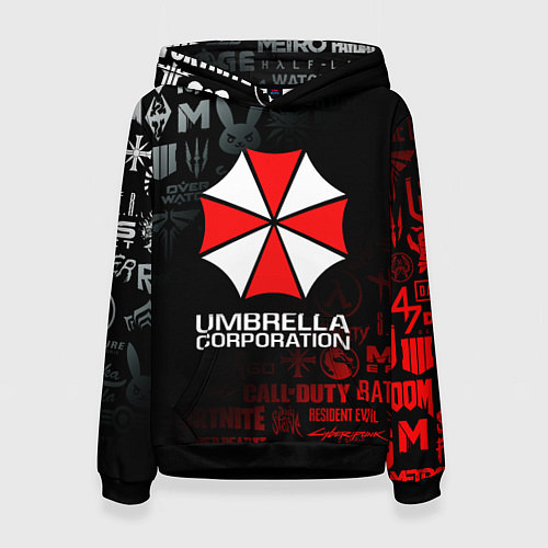Женская толстовка RESIDENT EVIL UMBRELLA CORP / 3D-Черный – фото 1
