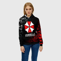 Толстовка-худи женская RESIDENT EVIL UMBRELLA CORP, цвет: 3D-черный — фото 2