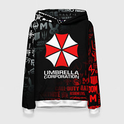 Толстовка-худи женская RESIDENT EVIL UMBRELLA CORP, цвет: 3D-белый