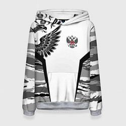 Толстовка-худи женская Камуфляж Россия, цвет: 3D-меланж