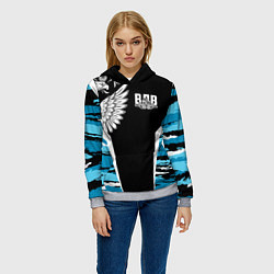 Толстовка-худи женская Камуфляж ВДВ, цвет: 3D-меланж — фото 2