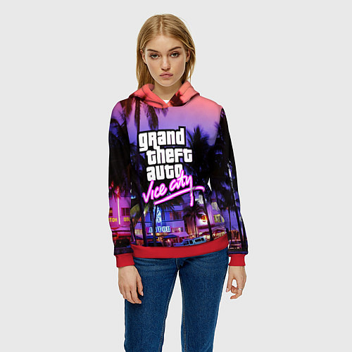 Женская толстовка Grand Theft Auto Vice City / 3D-Красный – фото 3