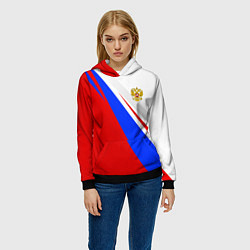Толстовка-худи женская Россия, цвет: 3D-черный — фото 2