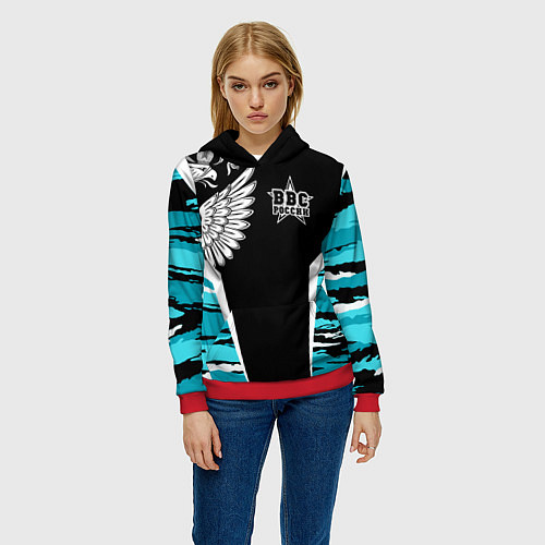 Женская толстовка ВВС России Камуфляж / 3D-Красный – фото 3