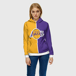 Толстовка-худи женская LA LAKERS, цвет: 3D-белый — фото 2