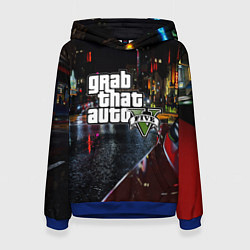 Толстовка-худи женская Grand Theft Auto V, цвет: 3D-синий