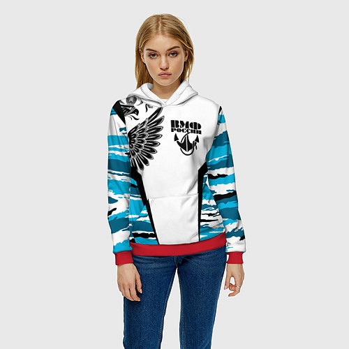 Женская толстовка ВМФ России камуфляж / 3D-Красный – фото 3