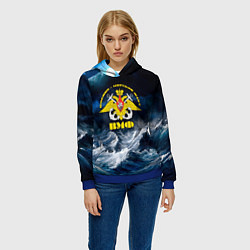 Толстовка-худи женская Военно-морской флот, цвет: 3D-синий — фото 2
