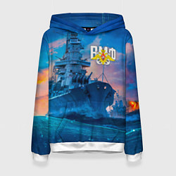 Толстовка-худи женская ВМФ, цвет: 3D-белый