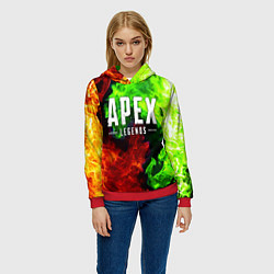 Толстовка-худи женская APEX LEGENDS, цвет: 3D-красный — фото 2